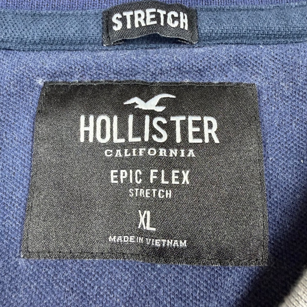 Hollister Epic Flex Polo Shirt Mens XL Blue Pink Ombre Stretch Short Sleeve - Picture 4 of 9